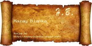 Hazay Bianka névjegykártya